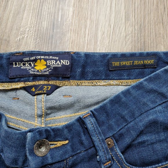 Lucky Brand The Sweet Jean Boot Cut  Women's Size 4/27 Dark Wash Mid Rise. Good - Picture 4 of 13